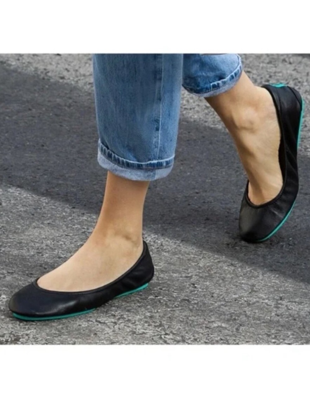 Tieks by Gavrieli Matte Black Ballet Flats Size 8 Leather Slip on